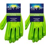 Kamojo Bamboo Gardening Gloves Women Men-Puncture Resistant Gloves 95% Rayon Derived from Bamboo & 5% Spandex (2 Pairs, Medium)