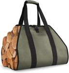 Firewood Carrier with Reinforced Handles - Water-Resistant Canvas Wood Carrier for Firewood with Touch Fastener & Heavy-Duty Waxed Fabric - Large Capacity (39.4"x18.5") for Home, Camping & Outdoor