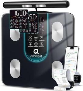Arboleaf Smart Scale for Body Weight, 8-Electrode Dual-Frequency BIA Digital Bathroom Scale, 7-in-1 Display for BMI, Body Fat & Muscle Mass, 50+ Metrics in App, Body Composition Analyzer