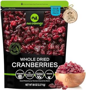 NUT CRAVINGS Dry Fruits - Sun Dried Whole Cranberries, Lightly Sweetened (80oz - 5 LB) Packed Fresh in Resealable Bag - Sweet Snack, Healthy Food, All Natural, Vegan, Kosher Certified