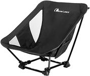 MOON LENCE Outdoor Chair, Low Chair, Camping Chair, Ground Chair, Lightweight, Foldable, Compact, Hiking, Fishing, Bonfire, Mountain Climbing, Load Capacity 330.7 lbs (150 kg) (1 Black)