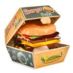 Funny Burger Socks Box-Funny Gifts for Men Women Teen Boys -Fun Novelty Funky Food Cool Crazy Silly Socks -Easter Fathers Day Birthday Dad husband Uncle Gag Gifts Christmas Stocking Stuffers-2 pairs