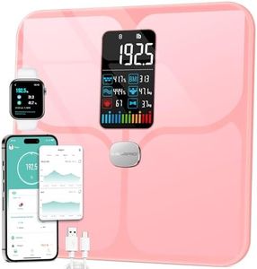 ABLEGRID Body Fat Scale,Digital Smart Bathroom Scale for Body Weight,Large LCD Display Screen,16 Body Composition Metrics BMI,Water Weigh,Heart Rate,Baby Mode,400lb,Rechargeable-Rosegold