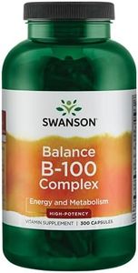 Swanson B-100 B-Complex Vitamins Energy Cardio Stress Metabolism Support 300 Capsules (Caps)