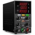 DC Power Supply Variable, 30V 10A Adjustable Switching Regulated DC Bench Power Supply with Intelligent Charging Mode, 18W USB Interface, Precision Encoder Knob (Black)