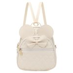 KL928 Girls Quilted Bowknot Cute Mini Backpack Small Daypacks Convertible Shoulder Bag Solid Color Purse for Women, Dx-beige, standard, Fashion