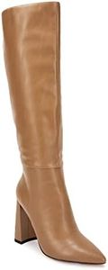 Juliet Holy Womens Pointed Toe Knee-high Boot Wide Calf Chunky Block Side Zipper Go-go Boots