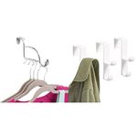 iDesign Orbinni Over The Door Valet Hook and Over The Door Plastic Dual Hook Hanger Set