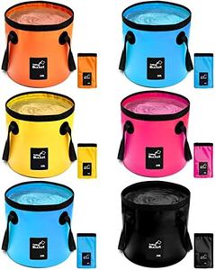 Tessco 6 Pcs 20L Collapsible Bucket with Handle 5 Gallon Folding Water Container Lightweight Foldable Bucket Portable Bucket Fishing Bucket for Outdoor Camping Hiking Traveling Kitchen, 5 Colors