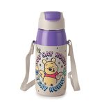 CELLO Kidzbee Era Hunny Bear Water Bottle | PU Insulation | School Bottle | Picnic Bottle | Cold Insulation | Leak Proof | Kids Bottle | Easy to Carry | 400ml | Off White