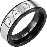 Willis Judd Mens DAD Titanium Ring Engraved Love You Dad