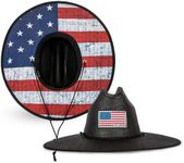 New Premium Keys Straw Hat for UV Sun Protection | UPF 50+ Sun Protection, Adjustable Drawstring, Universal Size | by SA Co. | Ideal for Beach, Fishing, Outdoor Activities | American Flag