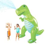 BigMouth Inc Ginormous Inflatable Green Dinosaur Yard Summer Sprinkler, Stands Over 6 Feet Tall, Perfect for Summer Fun