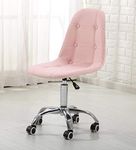 Deal Dhamaal Charles Jacobs MS Chrome Metal Leg Contemporary Office Swivel Chair with Adjustable Height Button - Pink