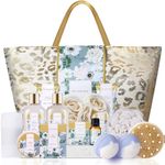 Spa Gift Baskets for Women, Spa Luxetique 15pc Spa Gift Set with Jasmine Scent, Christmas & Birthday Bath Gifts for Women, Relaxing Home Spa Kit Includes Bath Bombs, Essential Oil, Hand Cream, Bath Salt and Handmade Tote Bag, Perfect Women Gifts Idea