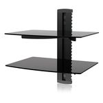 TV Wall Mount, Ematic Wall Mount Kit with 2 Shelves, Cable Organization for DVD Players, DVRs and Console Gaming Systems [ EMD212 ] , Black