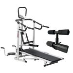 Life Line Fitness LT-203 Manual Treadmill 4in1 DLX with Free Push up/Sit up Exercise Bar Assist, Twister, Pushup Bar and Stepper, 3 Level Inclination, Foldable & Space Saving Treadmill