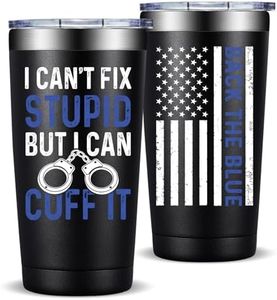 Fufandi Police Officer Gifts - Academy Graduation Gifts for Police -Birthday Fathers Day Gift for Dad, Men, Policeman - Tumbler Cup 20oz