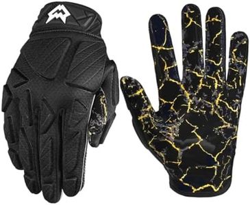 WVVOU Padded Football Gloves,Sticky Padded Receiver Gloves,Football Lineman Gloves