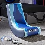 X-Rocker Kids Gaming Chair Foldable Video Rocker Floor Rocker for Kids and Juniors, Low Folding Rocking Seat, Rocking Chair for Gaming, Console Gaming Chair for Kids - Lava Edition - Blue