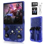 2025 Upgrade R36MAX Retro Handheld Game Console with 64GBuilt-in 18000+ Classic Games, Portable Video Gaming Console Linux System 4.0 Inch IPS Screen, 4000mAh Rechargeable Battery-Blue