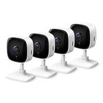 TP-Link Tapo 2K Security Camera for Baby Monitor, Dog Camera w/Motion Detection, 2-Way Audio Siren, Night Vision, Cloud & SD Card Storage, Works w/Alexa & Google Home, 4-Pack (Tapo C110P4)