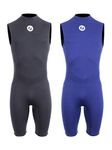 Two Bare Feet Mens Thunderclap 2.5mm Sleeveless Summer Shorty Neoprene Wetsuit for Swimming, Surfing and Watersports (Medium, Black)