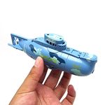 eMart Mini RC Electric Toy Remote Control Boat Submarine Ship Waterproof Diving in Water Gift for Kids - (Blue)