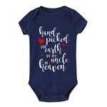 Hand Picked For Earth By My Uncle In Heaven Baby Birth Announcement Bodysuit Rompers, D-navy, 9-12 Months