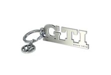 BRISA VW Collection - Volkswagen Metal Keychain Keyring Keychain Accessory Keyholder in GTI Design (Lettering Silver)