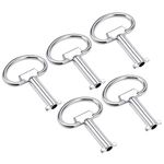 uxcell Electrical Cabinet Key 5mm Hole Zinc Alloy Water Meter Box Safety Key 54x40mm 5Pcs