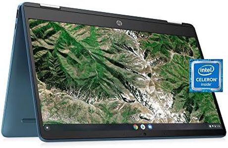 HP Laptop X360 14a Chromebook 14" HD Touchscreen, Entertaining from Any Angle Intel Celeron, 4GB DDR4 64GB eMMC WiFi Webcam Stereo Speakers Bluetooth 4.2 Chrome Blue Metallic Color