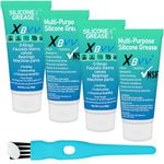 XBVV Silicone Grease Lubricant Food Grade for O-Rings Valve Pool Filter Plumber Faucet Slicon Lube Seal 4-Pack 1 oz Tubes with Brush