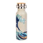 Grupo Erik Hokusai Metal Hot&Cold Bottle 500ml / 17oz - Water Bottle Metal - Hot and Cold Water Bottle - Cute Water Bottle - Modern Water Bottle - The Great Wave Off Kanagawa