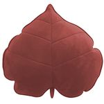 Peach Cuddle Velvet Leaf Shaped Throw Cushion Pillow For Living Room (Pack of 1, 45X45 Cm, Dusty Rose)