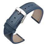 ANNEFIT Watch Straps 20mm - Classic Oil Wax Leather Quick Release Watch Band with Stainless Silver Buckle (Blue)