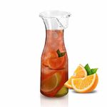 Wine Carafe for Serving Water Red Wine Juice Milk Iced Tea Cold Brew Lemonade with Lid Bedside Beverage Decanter Narrow Neck Plastic Carafes Serveware Container 550ml Transparent Pitcher 20 Oz (1)