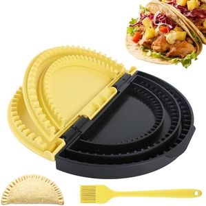Tortilla Sealer Crimper Press Maker – 3 in 1 Adjustable 6 8 10 Inch Tool Machine for Quesadilla Taco Burrito Empanada Dumpling - Tortillas folder for Wrap Sandwich Empanadas Pie