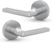 Mega Handles - Ralph Dummy I Lever Door Lock Handle Set for Closet or French Doors I Single Side, Non-Turning I Reversible I Fits All Standard Door Sizes I Screws Included - Polished Chrome (2 Pack)