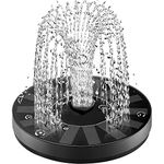 SZMP Solar Fountain Bird Bath Fountains 2025 Upgraded Glass Panel, Solar Powered Water Fountain for Humingbirds with 7 Nozzle & 4 Fixer, Solar Fountain Pump for Bird Bath, Garden, Pond, Pool