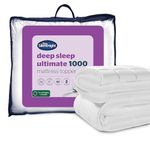 Silentnight Ultimate Deep Sleep 10cm Mattress Topper King Size Bed - Luxury 4 Inch Thick Soft Mattress Enhancer Pad with Easy Fit Straps – Hypoallergenic and Machine Washable – King – 200x150cm