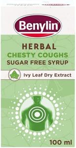 BENYLIN Herbal Chesty Coughs Sugar Free Syrup.100 ml, Non-Drowsy Herbal Cough Medicine, with Naturally Derived Ivy Leaf Dry Extract