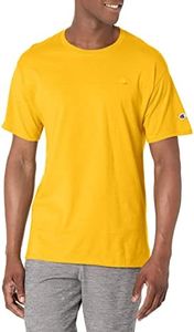 Champion Men's Classic Short Sleeve T-Shirt, Standard Fit, Midweight 100% Cotton, Available in Regular and Big & Tall, Gold, Large