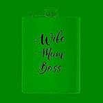 Wife Mum Boss Hip Flask with Black 