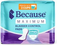 Because Incontinence Pads for Women - Maximum Absorbency, Postpartum Liners, Up to 100% Leak-Free Protection, Discreet Protection for Bladder Leaks, 20 Count (Pack of 1) New Version