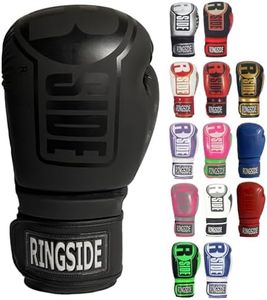 Ringside Apex Bag Gloves, IMF-Tech Boxing Gloves with Secure Wrist Support, Synthetic Boxing Gloves for Men and Women, Black/Black, L/XL