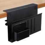 Edencomer Under Desk Storage, No Drill Adjustable Under Shelf Storage, Under Desk Laptop Mount, Space-Saving Desk Side Storage for Office and Home(Black)