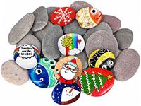 River Rocks for Painting 25 Pcs Large 2-3 Inch Flat Smooth Painting Stones Craft Rock to Paint for Kids Crafts Painting Bulk