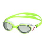 Speedo Unisex Biofuse 2.0 SwiMing Goggles | Patented Easy Adjustment | Anti-fog | Anti-leak | Enhanced Fit | Improved Comfort, Green Fizz/Steel, One Size