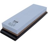 Shun Cutlery Combination Whetstone, 400 & 1000 Grit - Ideal for Sharpening Very Dull Blades, Includes Rubber Tray for Sharpening Stability